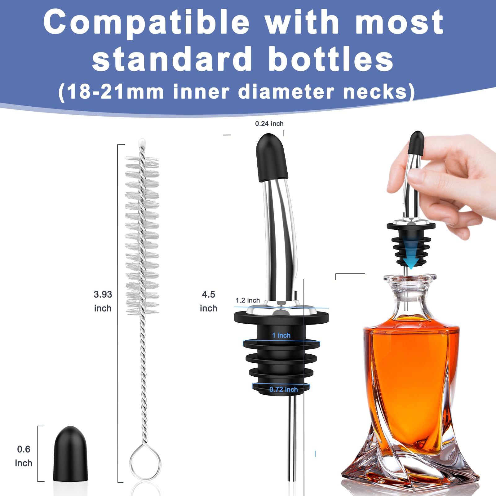 SINLUCESCE compatibility with 18-21 mm necks supports most standard bottles.