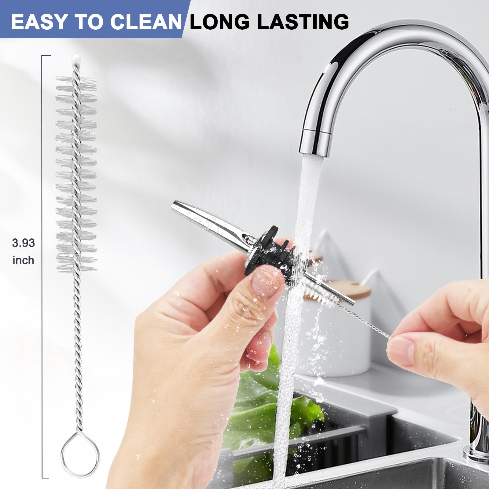 SINLUCESCE tapered spouts deliver precise pours with minimal drips during service.