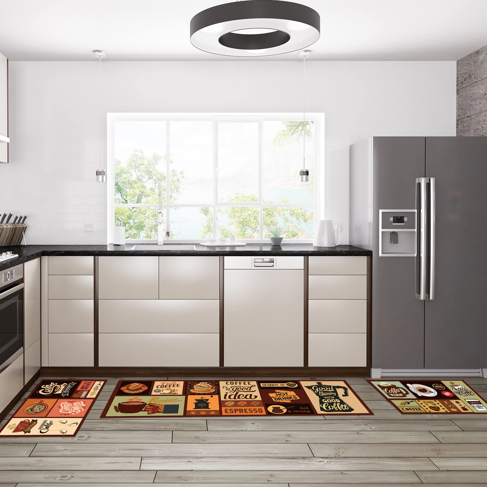 Sinmoe oil-resistant microfiber mat protects floors during cooking