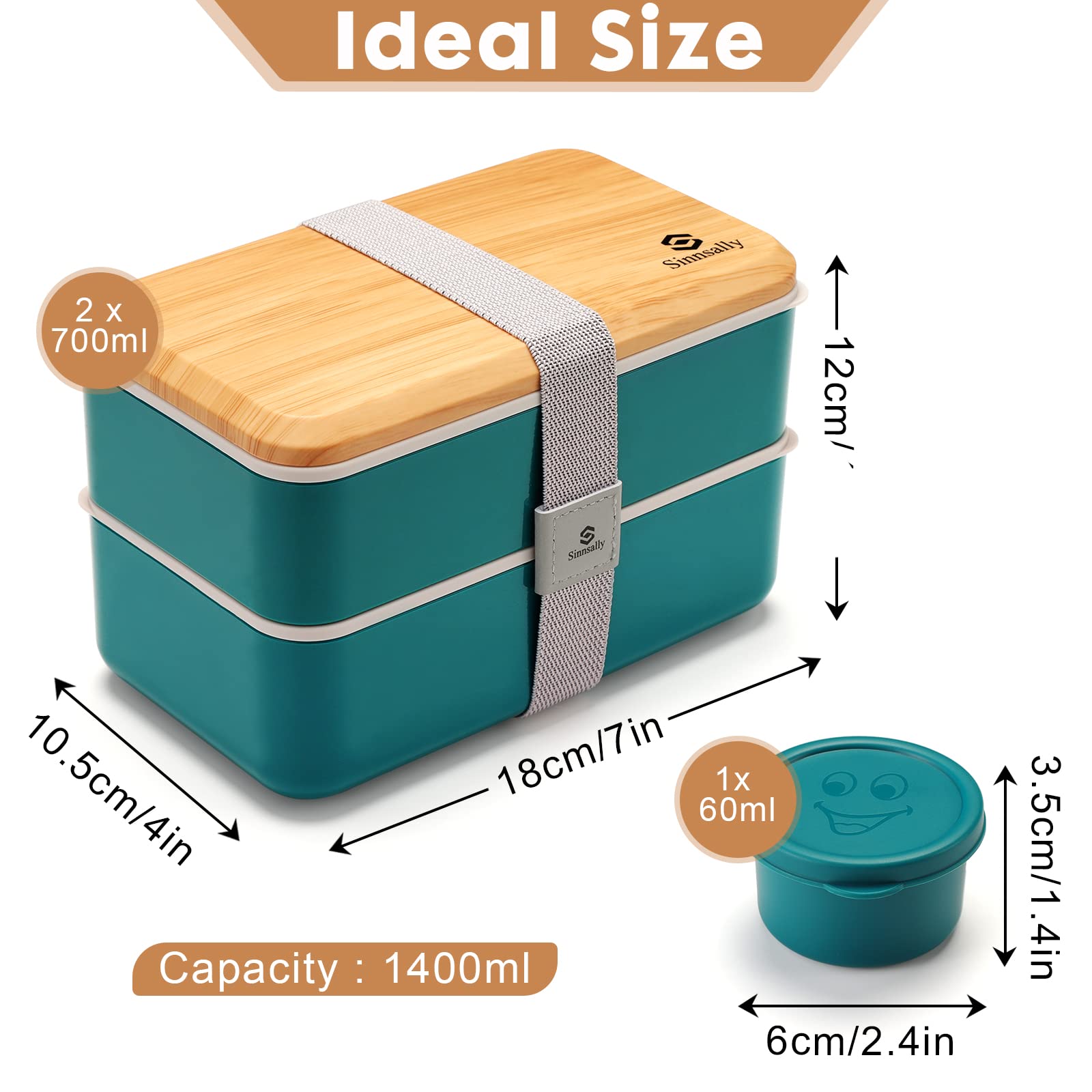 Sinnsally bento box stackable compartments keeping foods organized during a commute