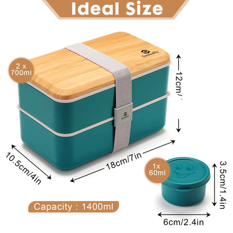 Sinnsally bento box stackable compartments keeping foods organized during a commute