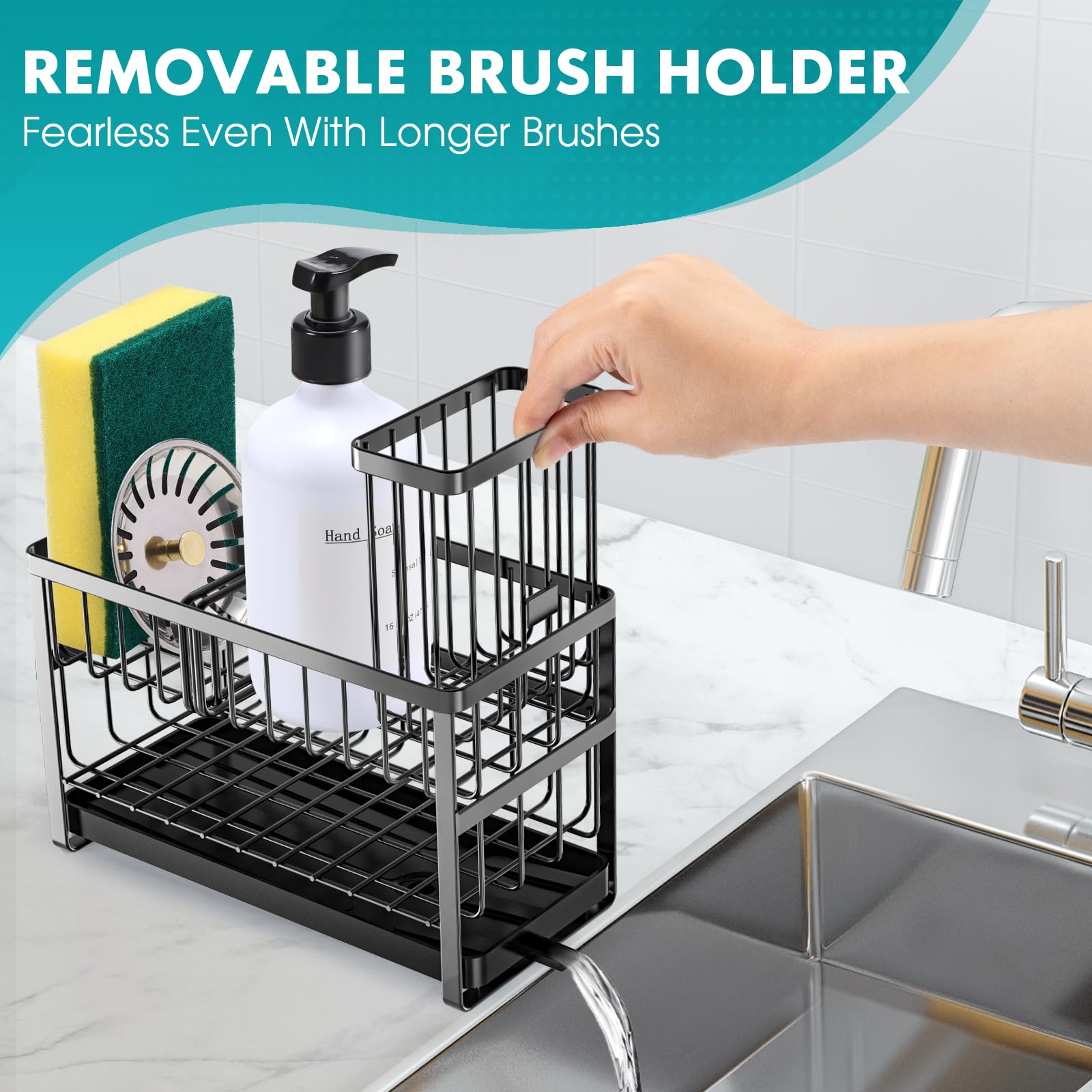 Sinnsally stainless steel organizer with black coating resists rust for daily use.