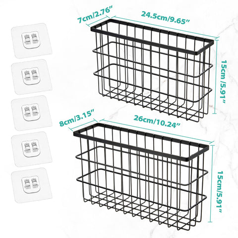 Sinnsally wall-mounted storage basket frees counter space in kitchen or bath.
