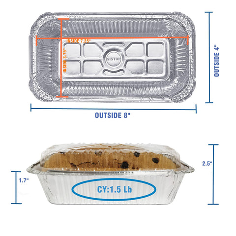 SINTOP aluminum loaf pan with dome lid showing baked goods freshness