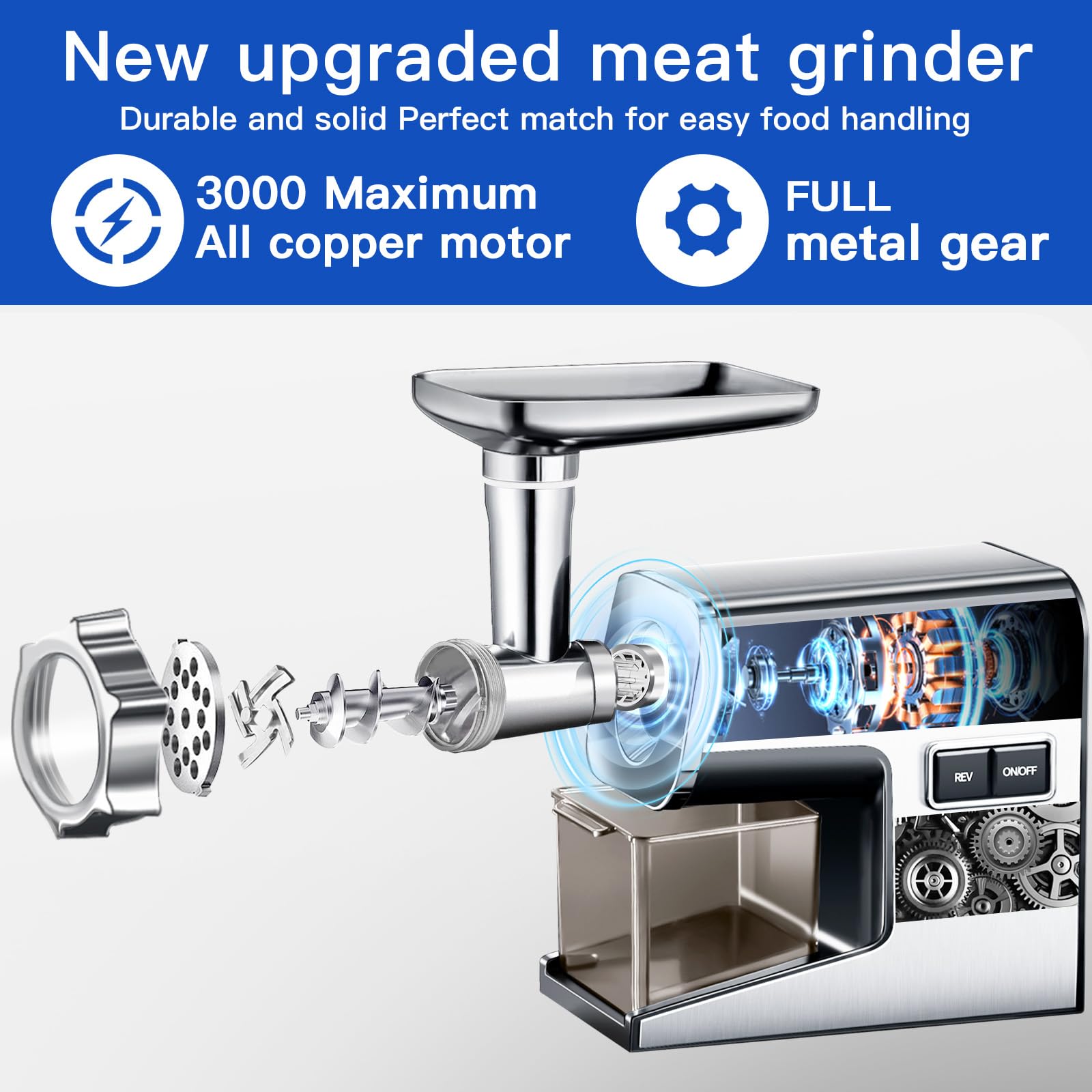 Sinyder grinder includes 2 blades and accessories for versatile grinding tasks