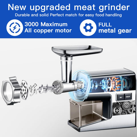 Sinyder grinder includes 2 blades and accessories for versatile grinding tasks