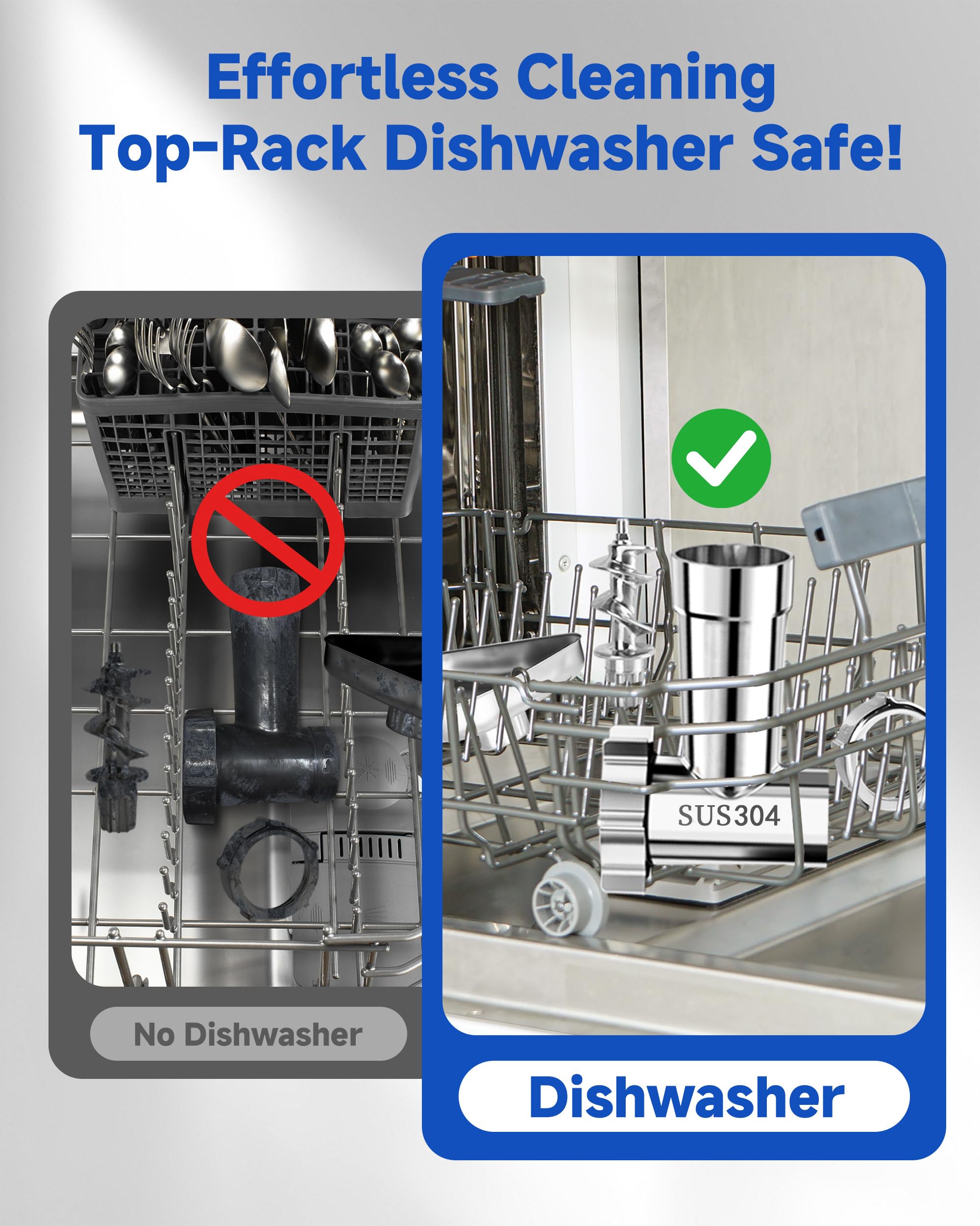 Stainless steel blades for clean, fast mincing with Sinyder