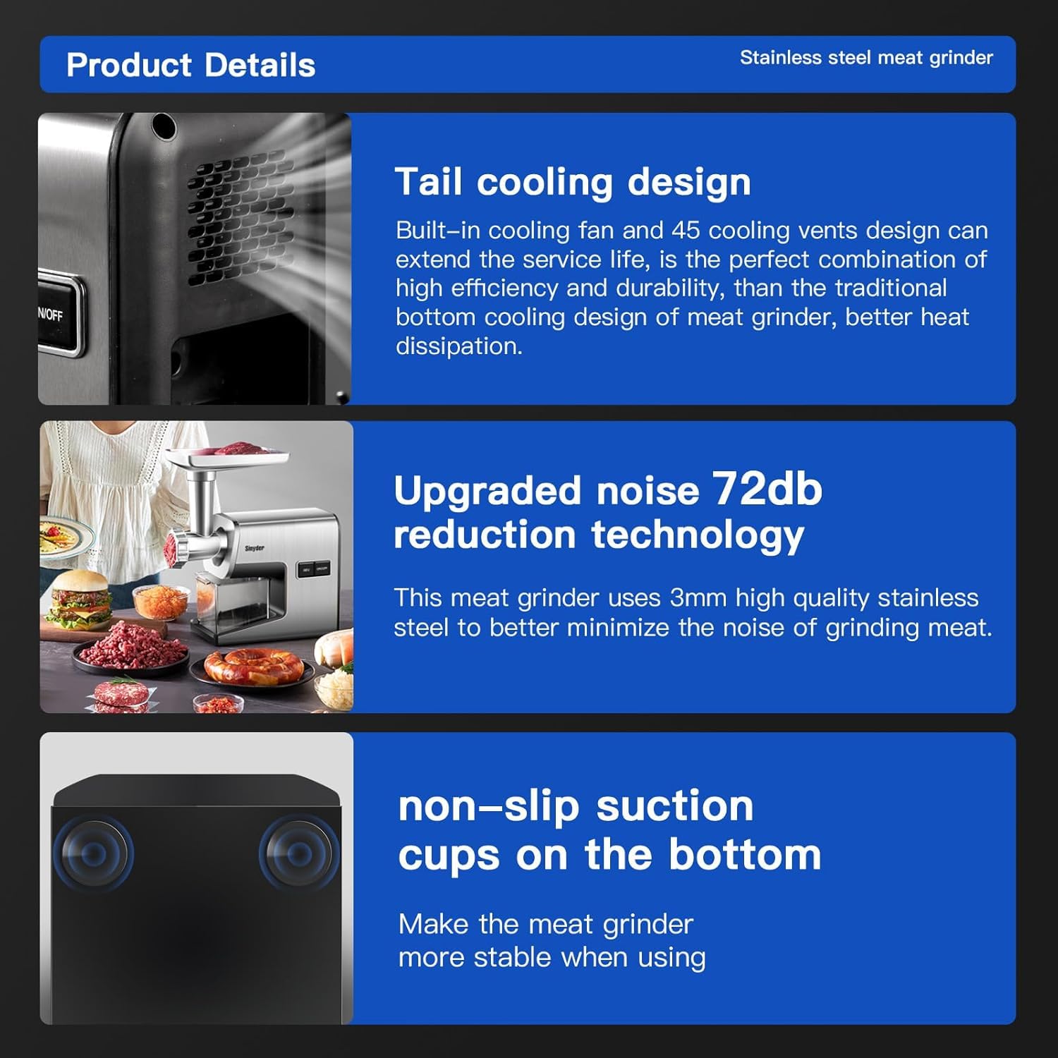 Sinyder meat grinder suitable for home cooks seeking fast, consistent grinding results