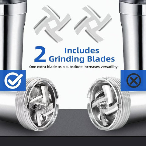 Durable metal gears and safety features in the Sinyder grinder