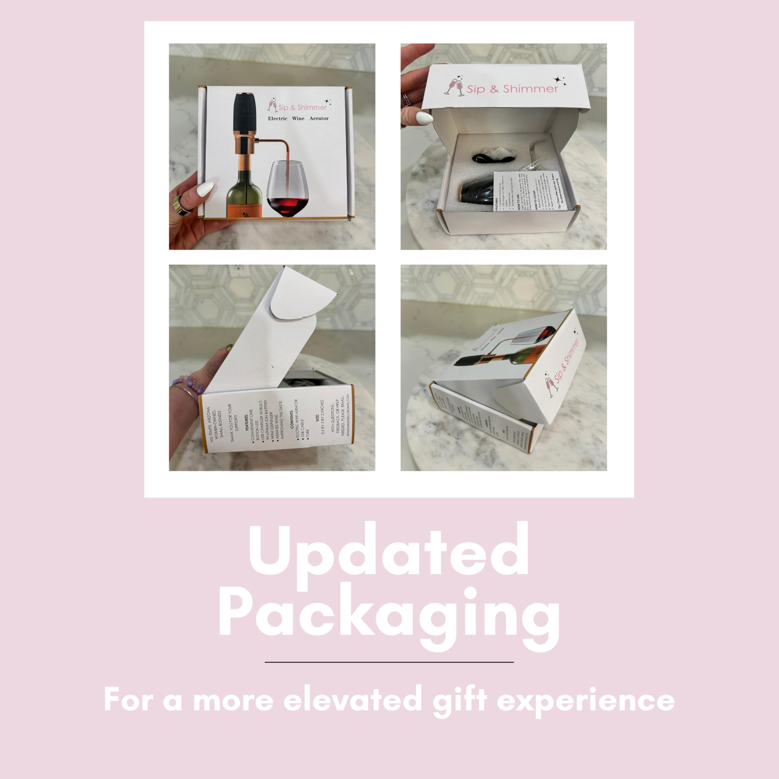 Sip and Shimmer gift-ready wine aerator bundle for gifting occasions