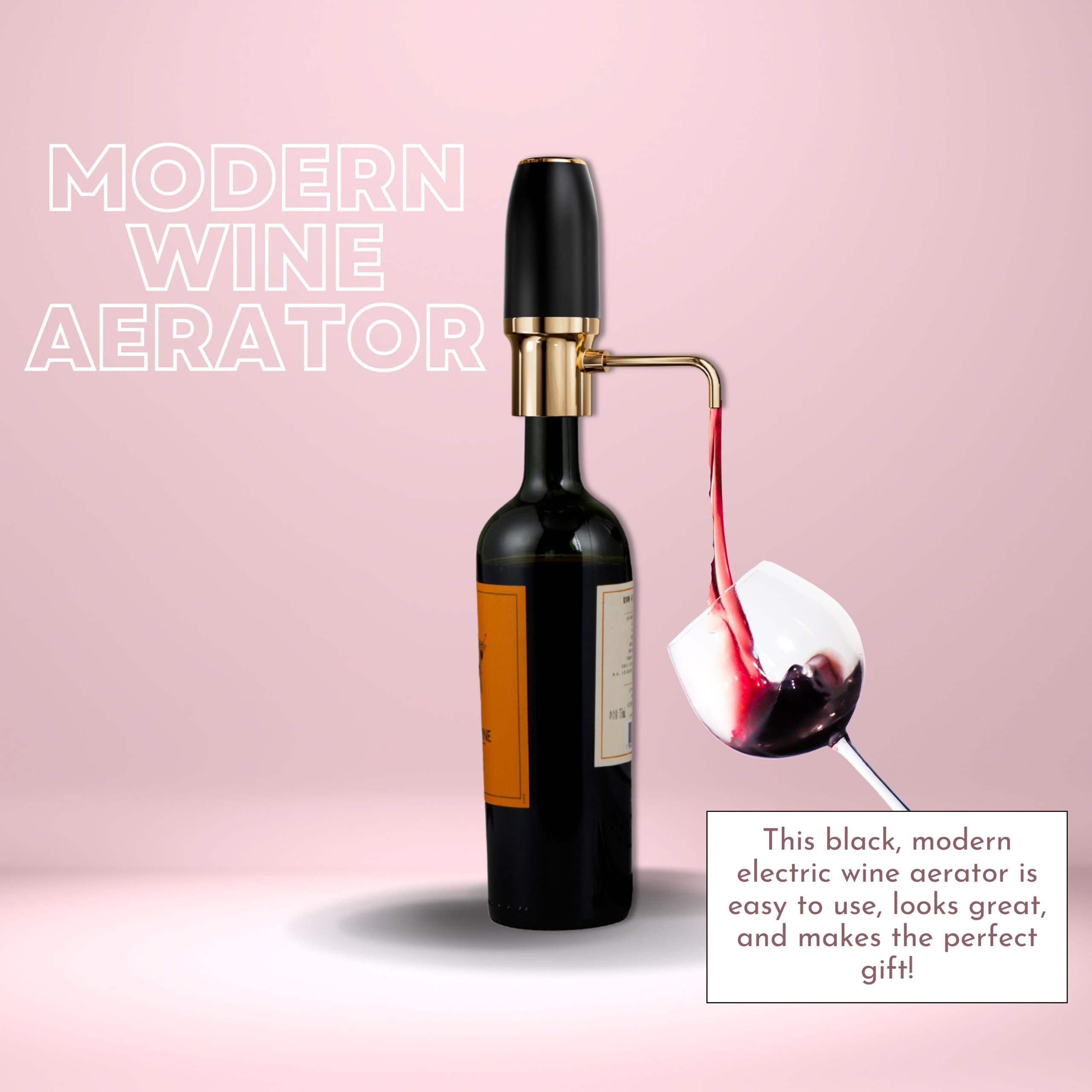 Sip and Shimmer rechargeable wine pump enables rapid aeration