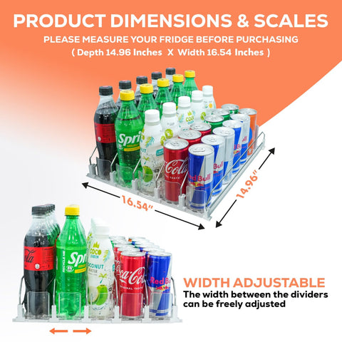 Sip Sort upgraded fridge drink organizer top view highlights compact space-saving design.