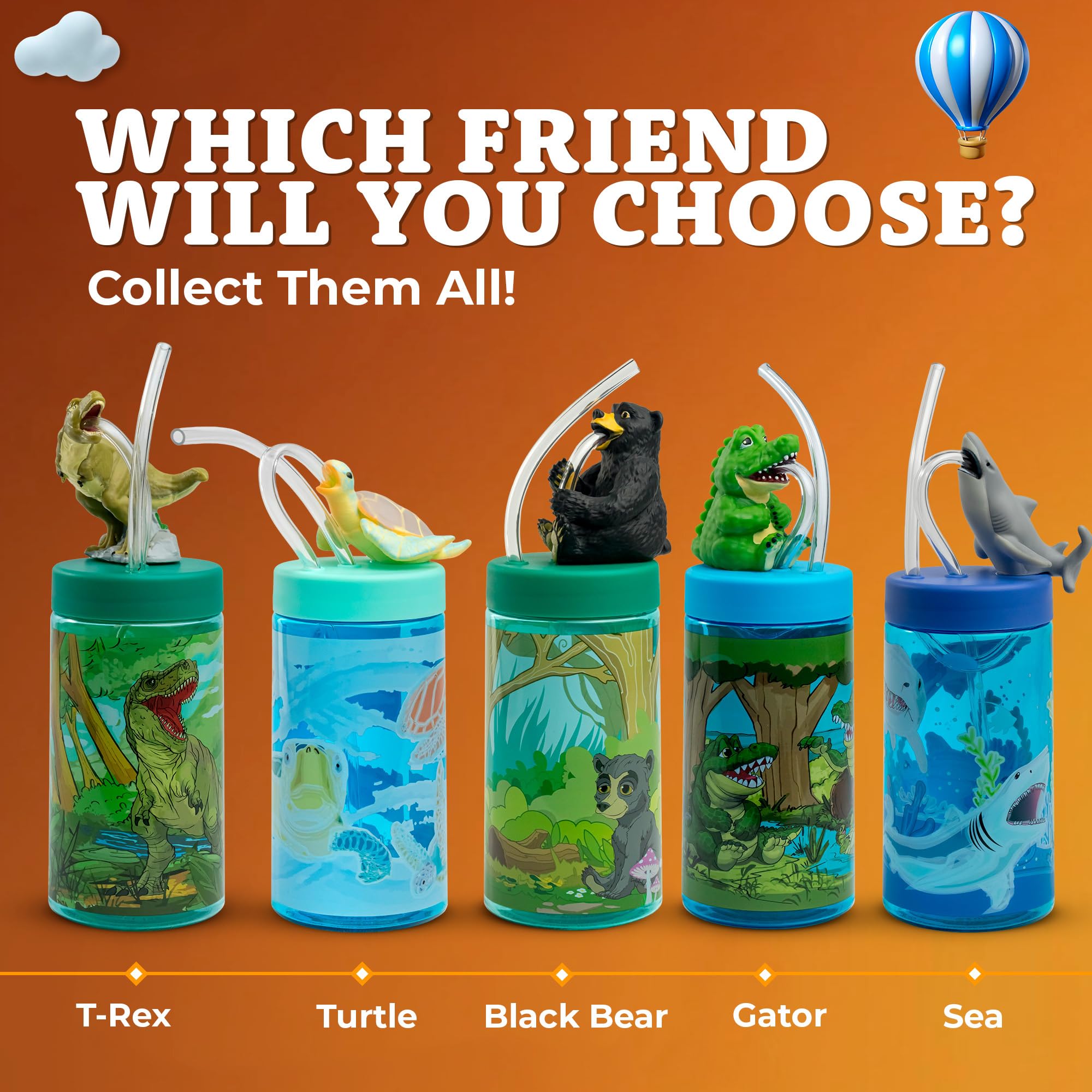 Colorful design of Sip With Me Hedgehog Trend Zoo bottle to encourage sipping