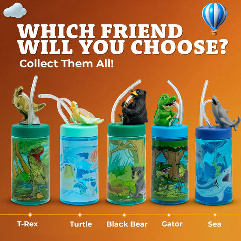 Colorful design of Sip With Me Hedgehog Trend Zoo bottle to encourage sipping