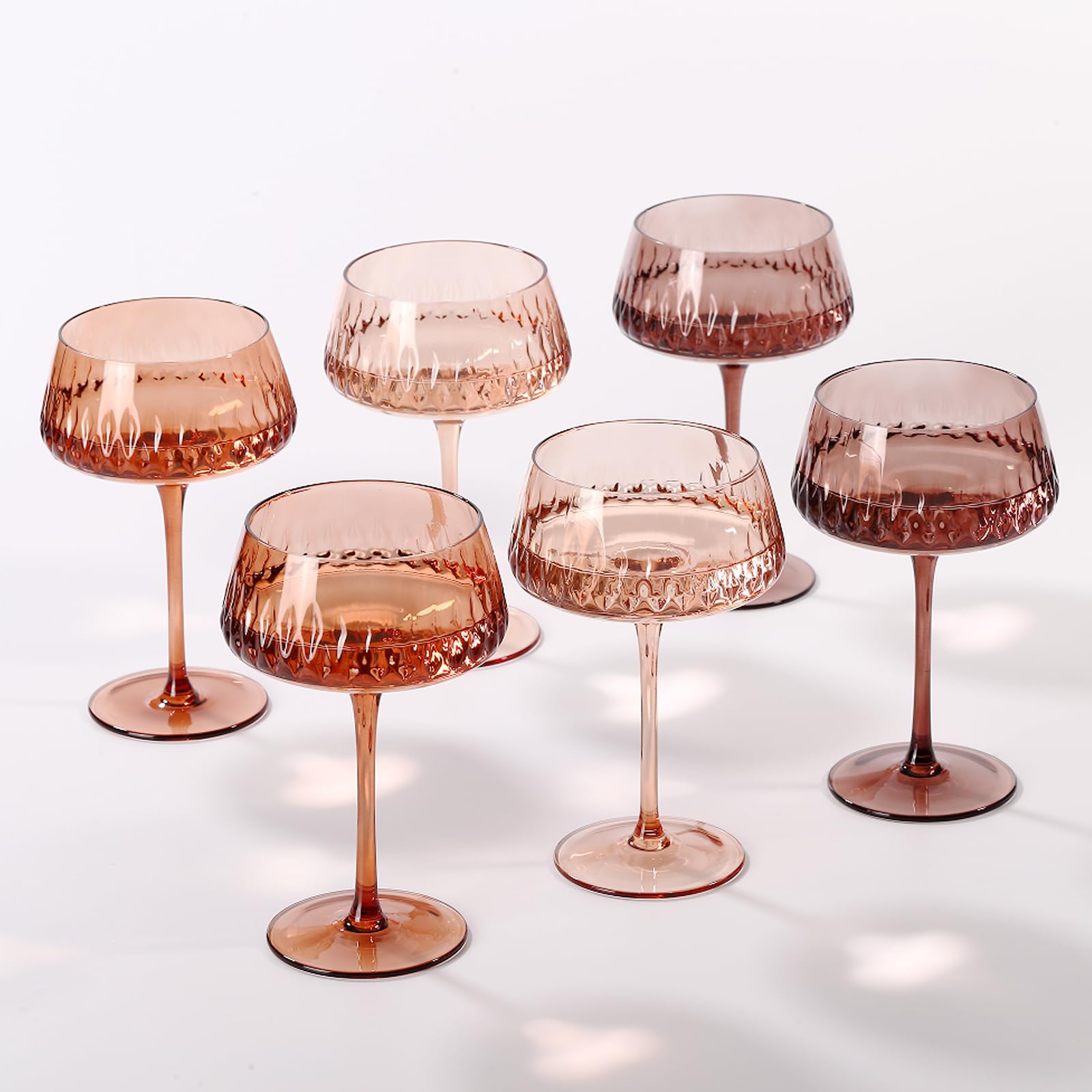 SIPBYSOP Venus Coupe amber glass highlights vibrant cocktails for festive occasions