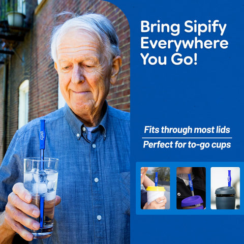 Sipify Flow-Limiting flat shape fits travel mugs on the go.