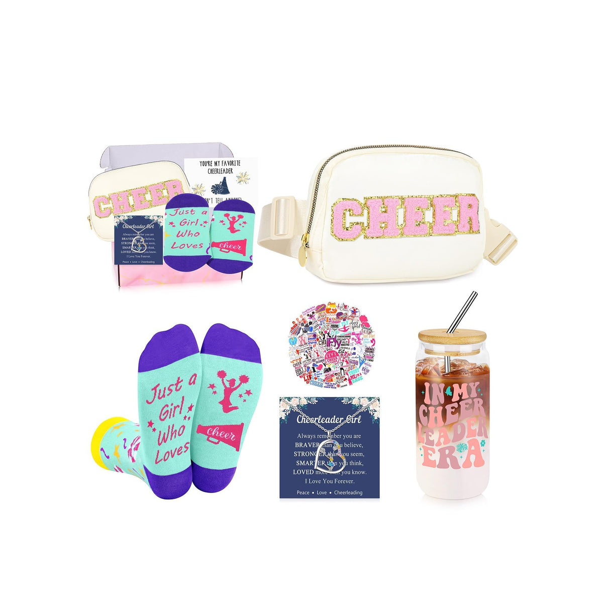 SiplyHaven Cheerleader Gifts Set bundle, ideal for gifting to cheerleaders and teammates.
