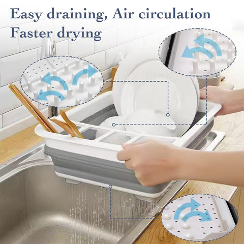Sipobuy dishdrainer with built-in utensil rack during drying.