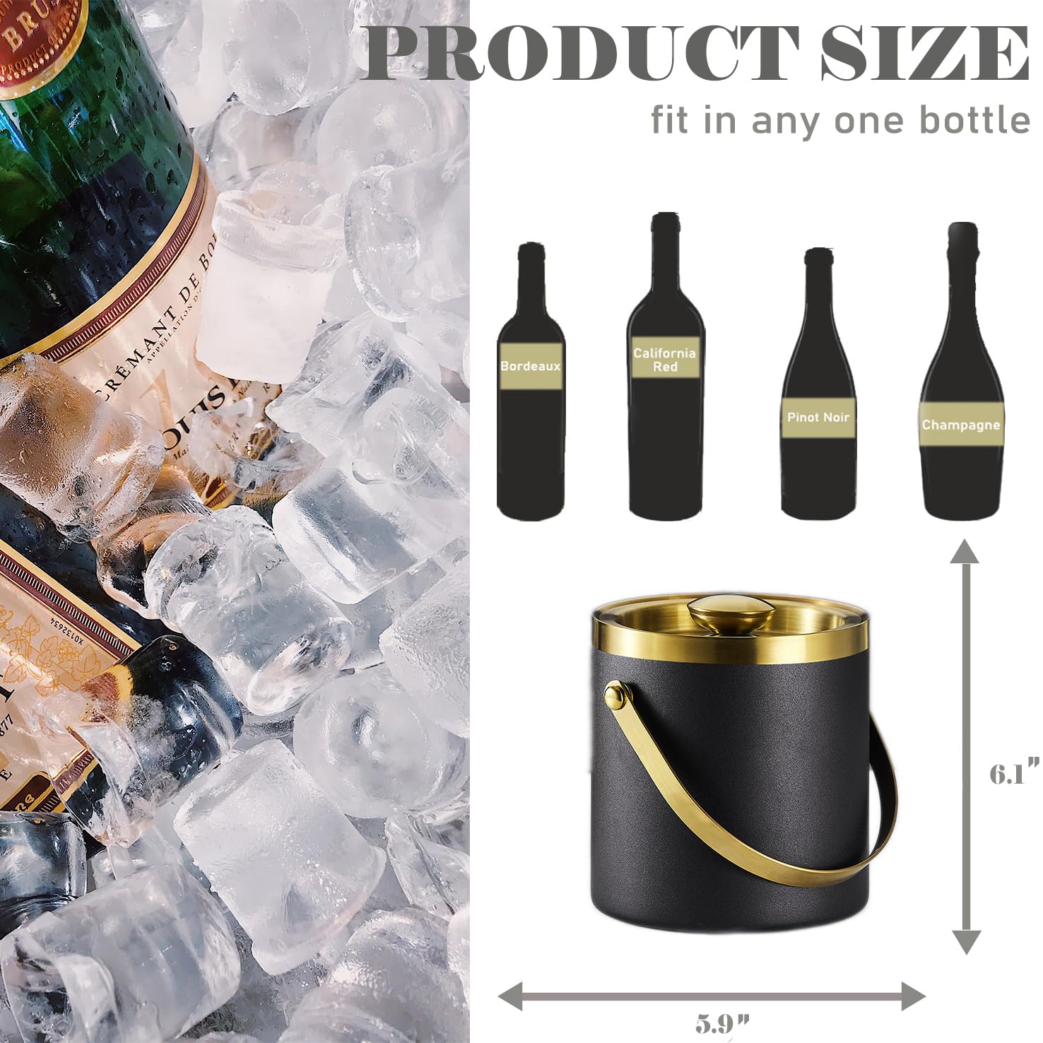 Sipoyen home entertaining ice bucket keeps temperature longer