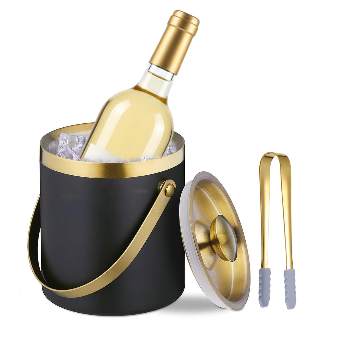 Sipoyen ice bucket with lid and handle keeps drinks cold at parties