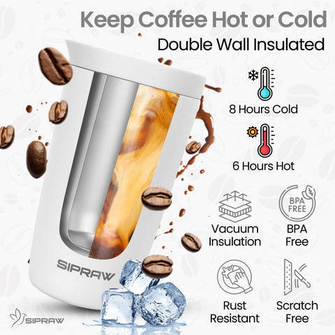 Sipraw commute-ready travel mug supports daily use and journeys.