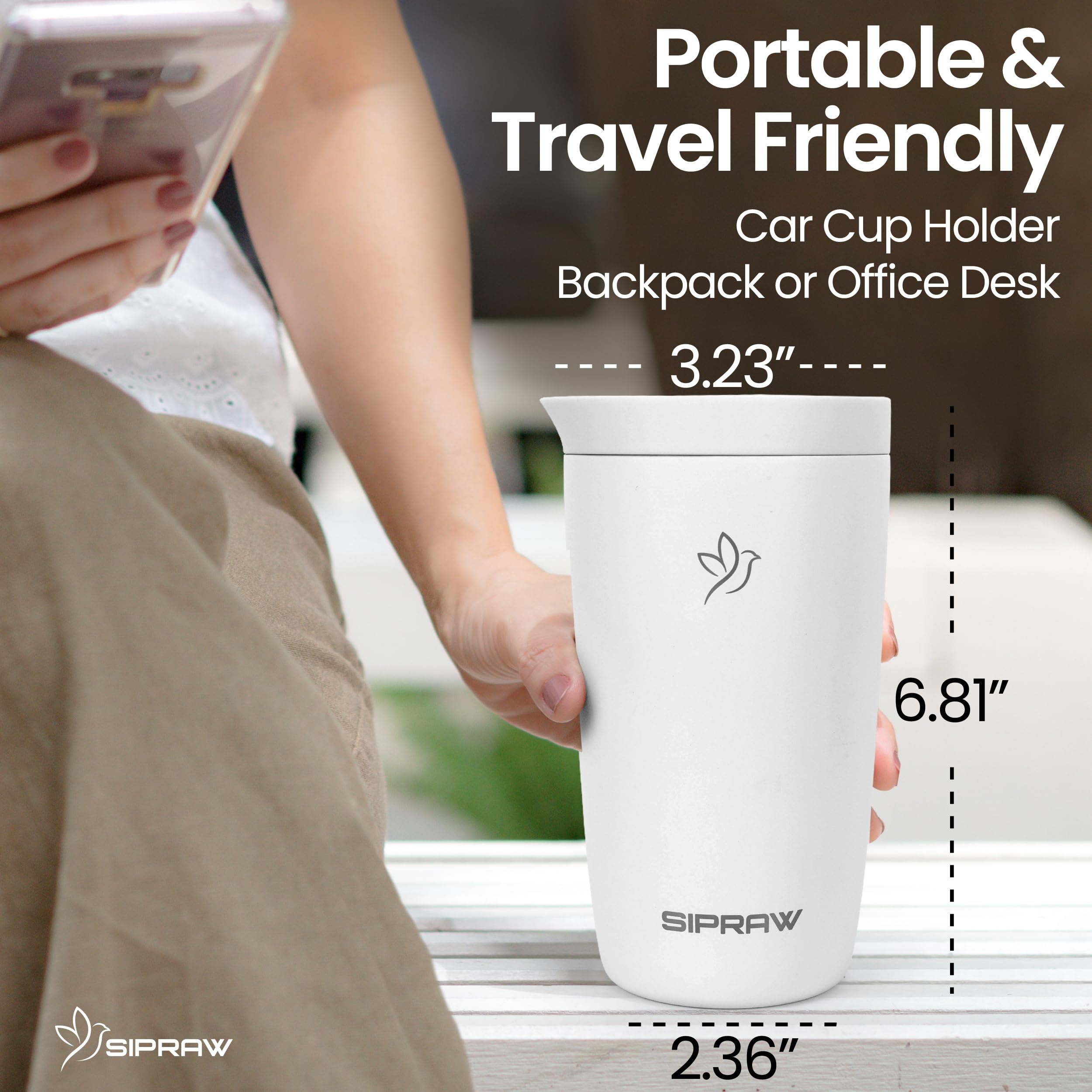 Sipraw heat retention exceeds 6 hours for hot drinks and 12 hours for iced drinks.