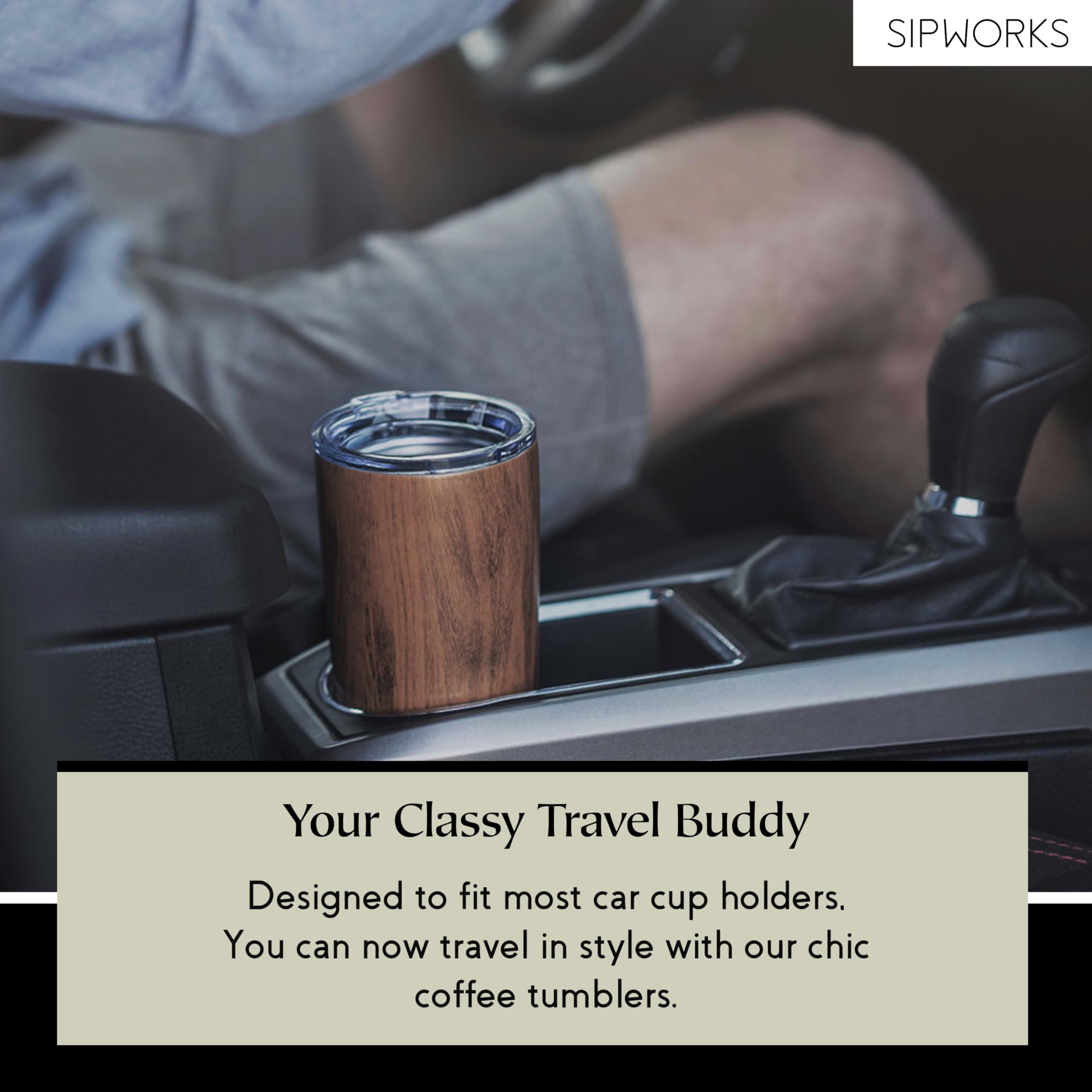 Elegant gift-ready packaging for the Sipworks Coffee Tumbler.