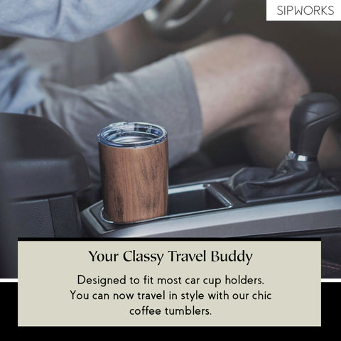 Elegant gift-ready packaging for the Sipworks Coffee Tumbler.