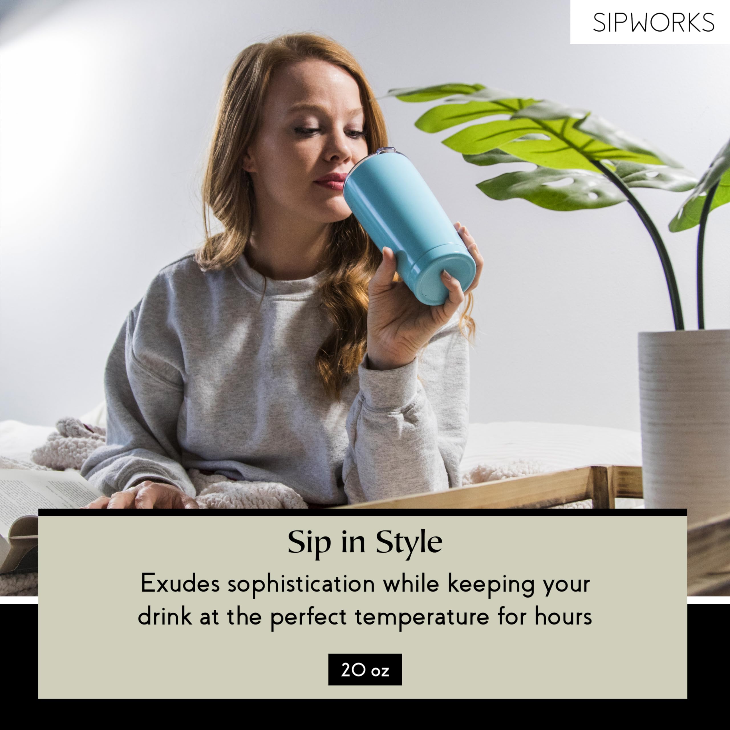 Sipworks spill-proof lid prevents leaks during commutes.