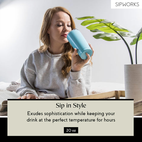 Sipworks spill-proof lid prevents leaks during commutes.
