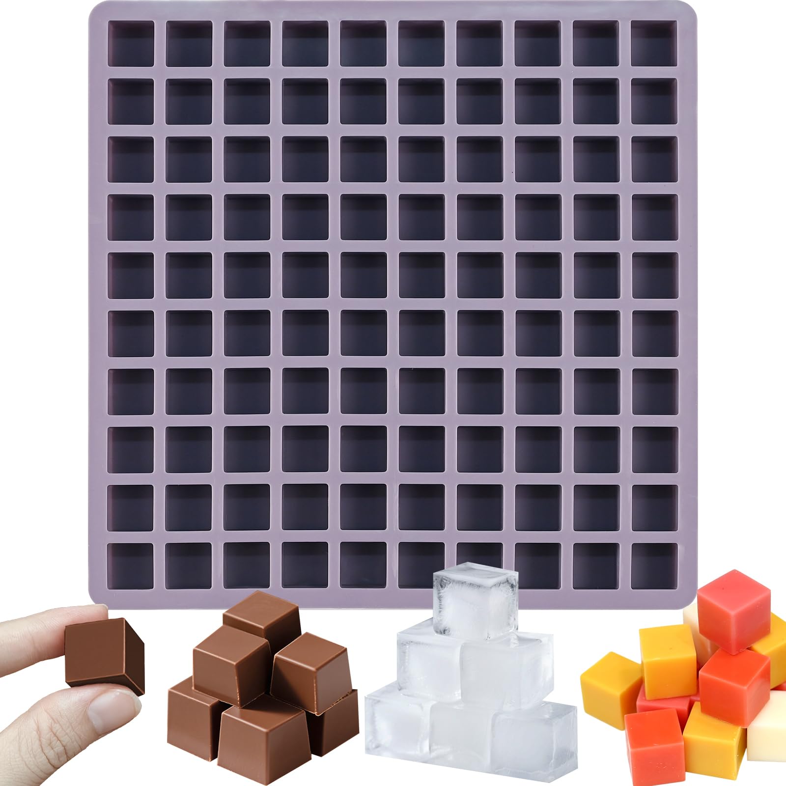 SIQINZONGWA square mold top view, ideal for consistent bite-sized chocolates.