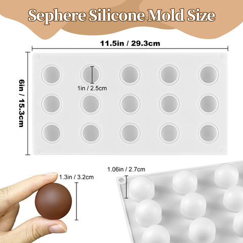 SIQINZONGWA 3D ball silicone mold for elegant sphere chocolates and ice spheres