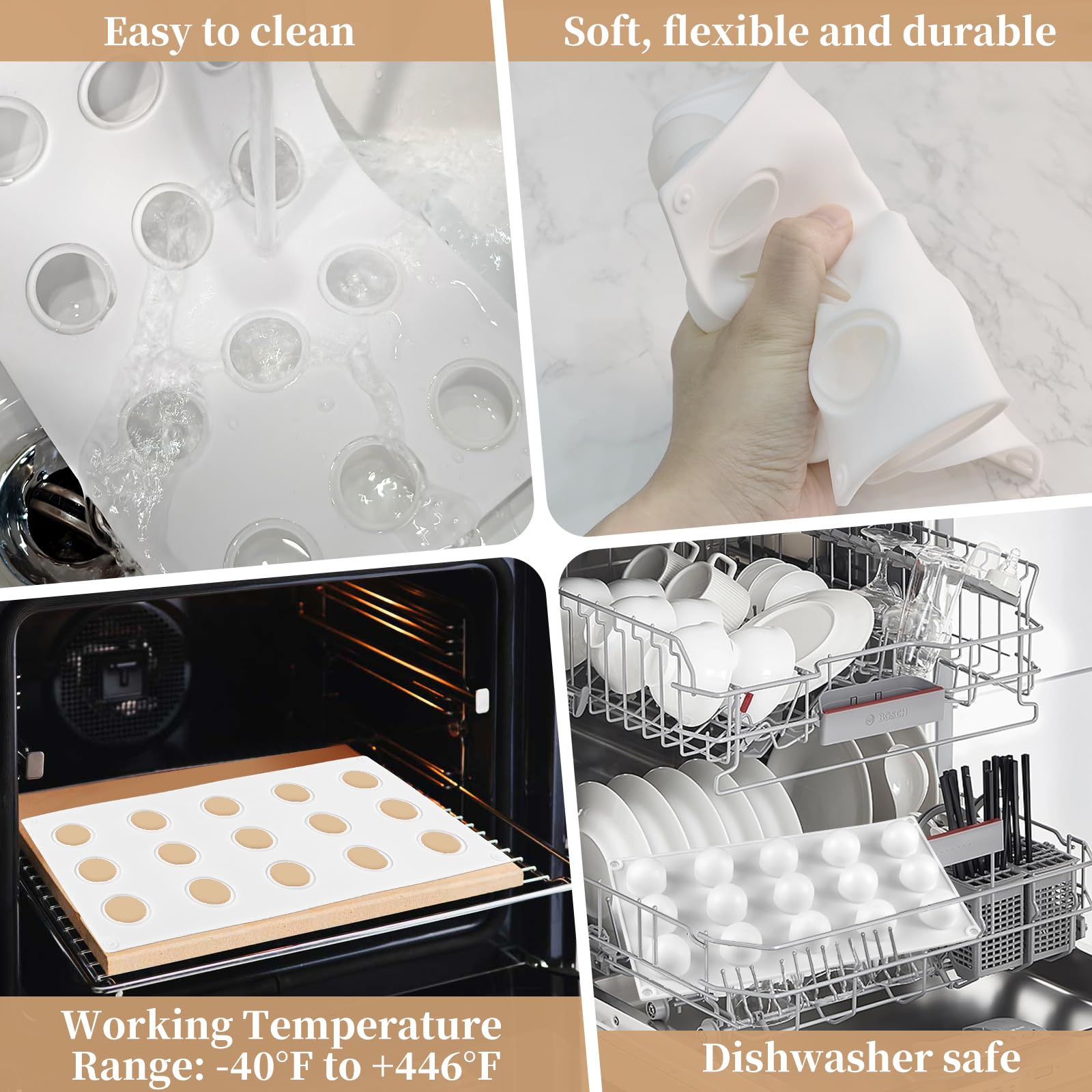 SIQINZONGWA heat-safe mold from -40°C to 230°C for versatile kitchen use