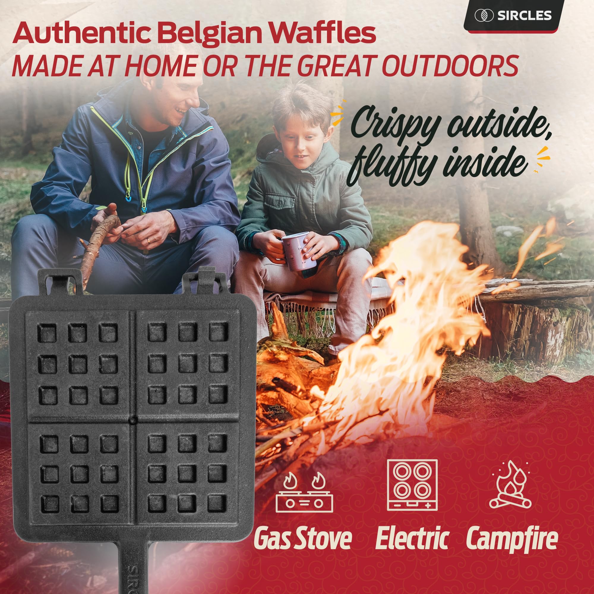 SIRCLES includes an E-book with waffle recipes via QR code.