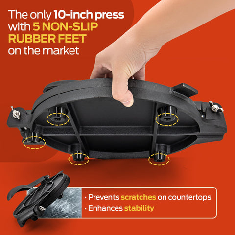 SIRCLES tortilla press 10-inch cast iron with a stable base for steady pressing