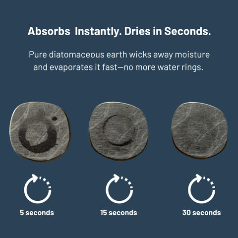 Siren Stone coasters function as heat trivets up to 450°F.