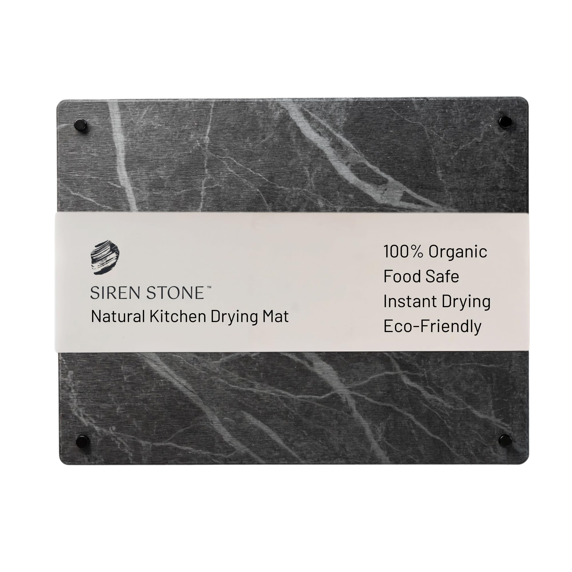 Siren Stone dish drying mat on counter with ample drying space
