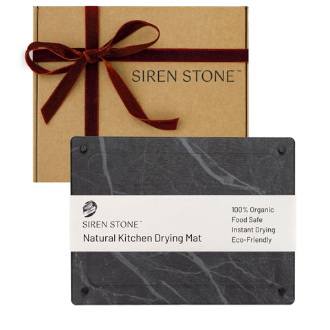 Siren Stone compact drying mat on a small counter for efficient air drying