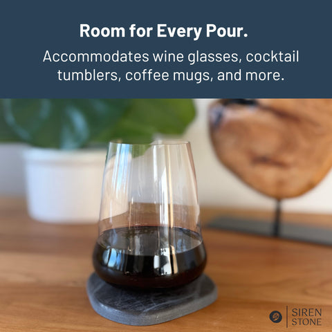 Siren Stone quick-dry coasters keep tabletops clear of water rings.