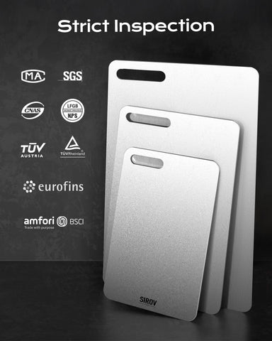 Sirov titanium cutting board on kitchen counter durable long-term use