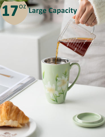 Sisetop tea mug handle closeup for comfortable hot-drink grip.