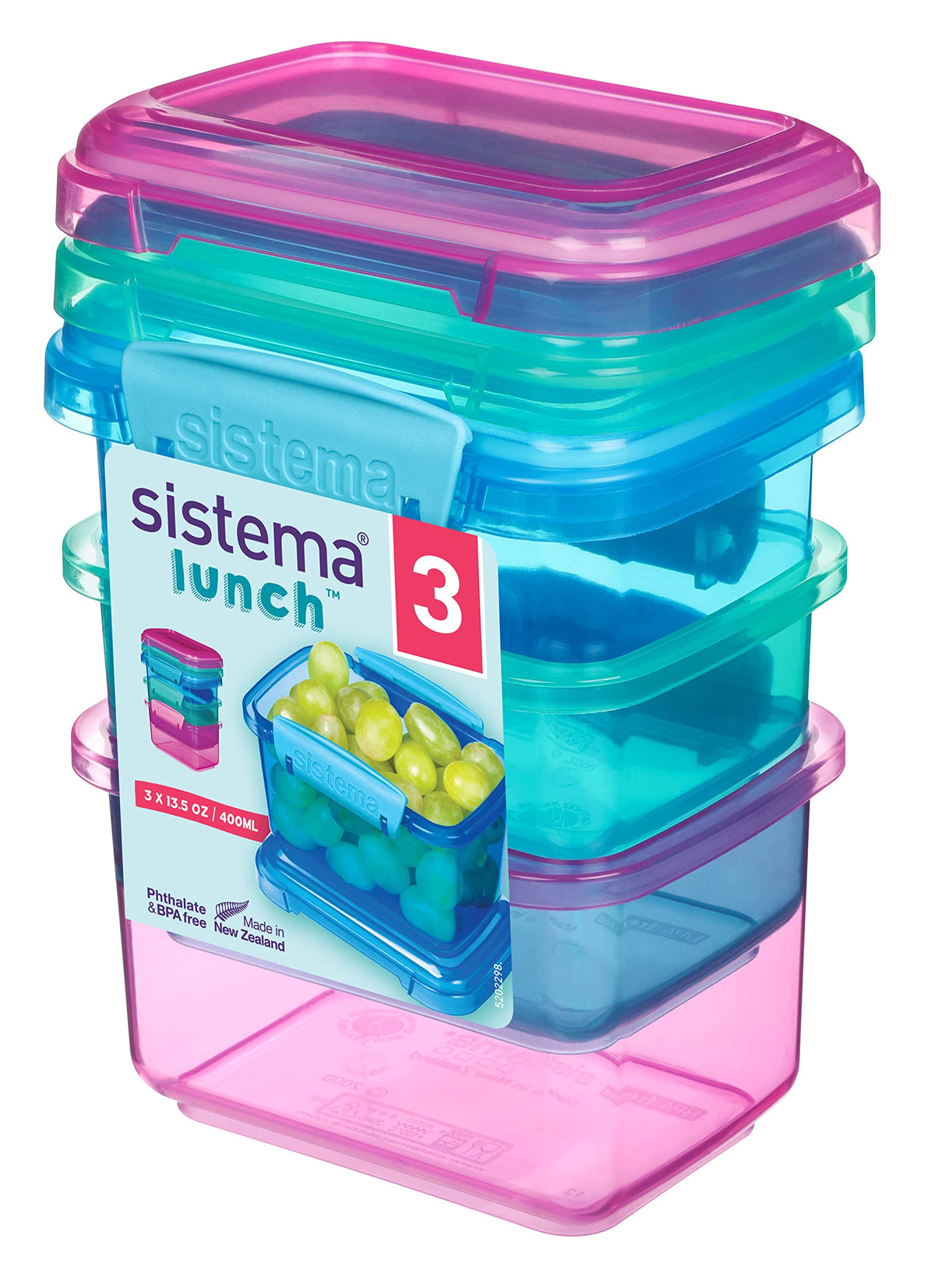 Sistema 3-piece blue container for quick, portable lunches.