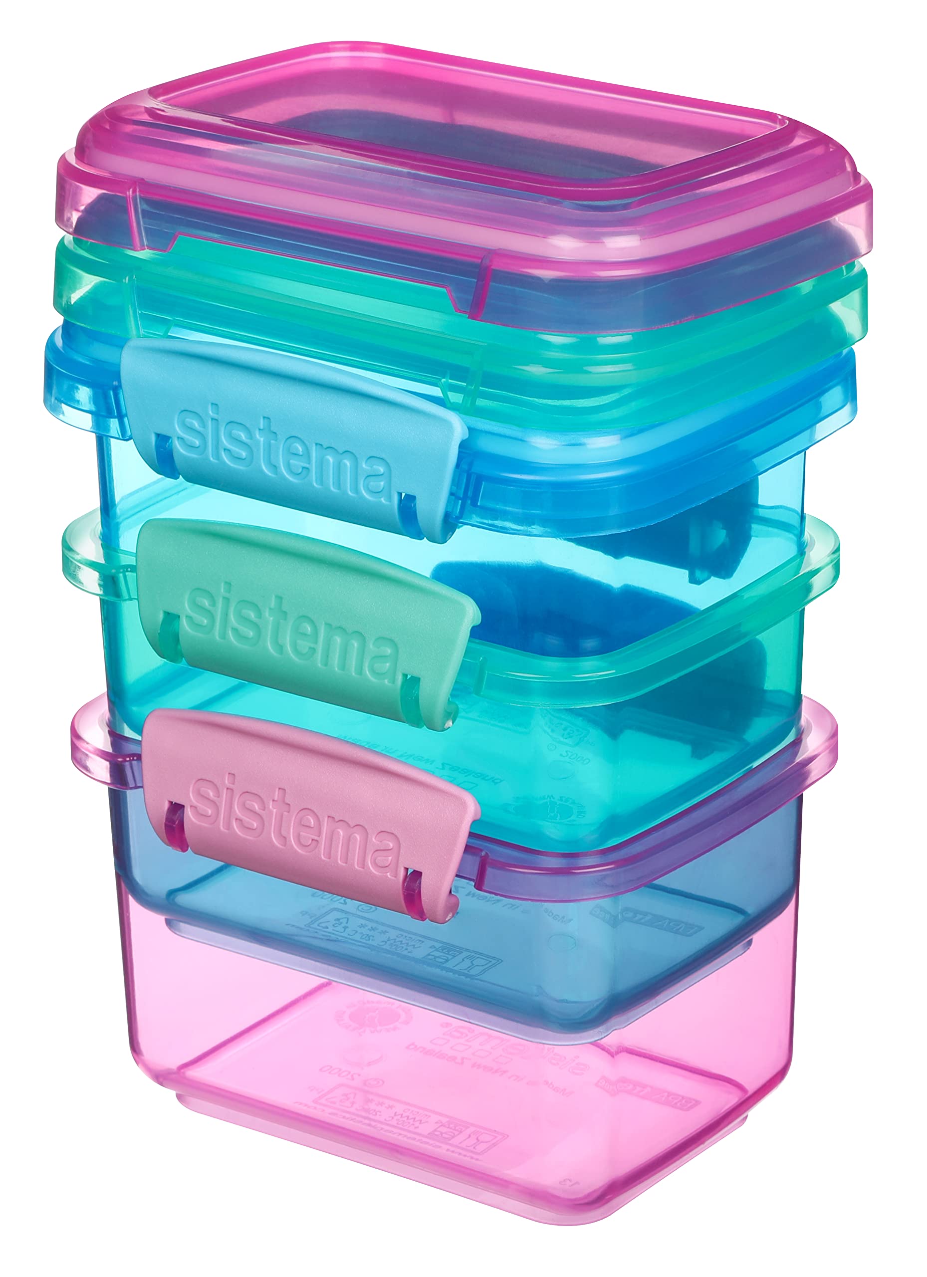 Sistema 3-piece green container saves fridge space with stackable design.