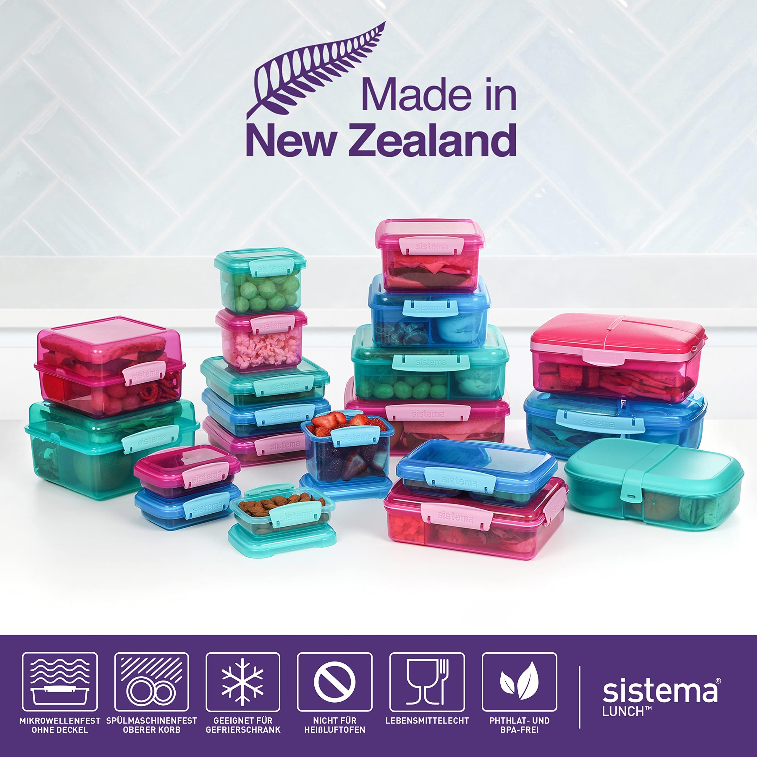 Sistema Lunch Collection stackable design saves kitchen and bag space