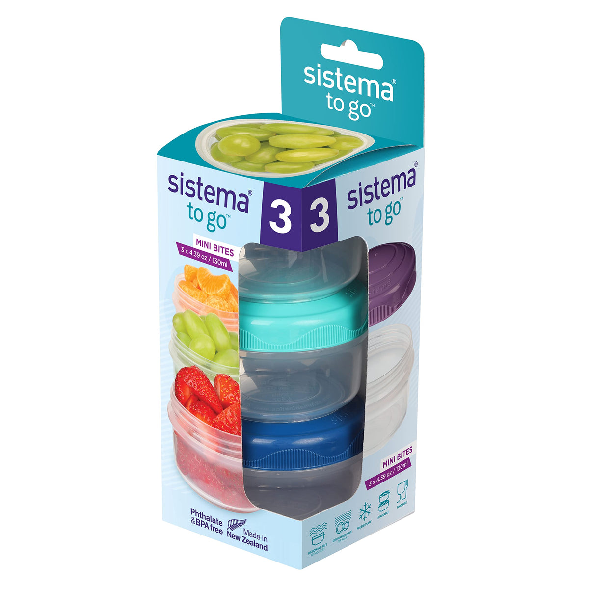 Sistema Snack Pots Mini Bites 130ml to-go with tight seal for fresh snacks