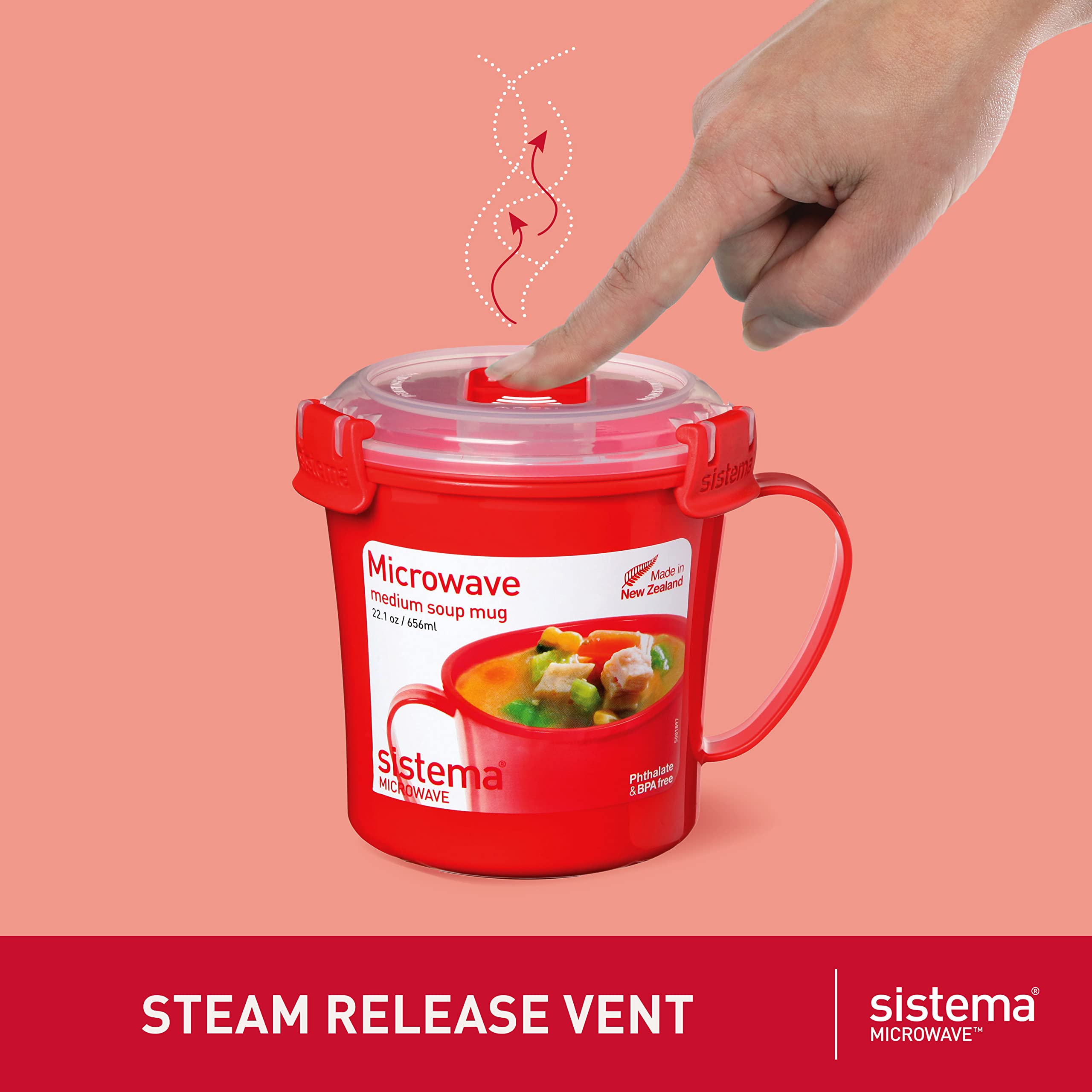 Sistema top-rack dishwasher-safe mug ready for cleaning