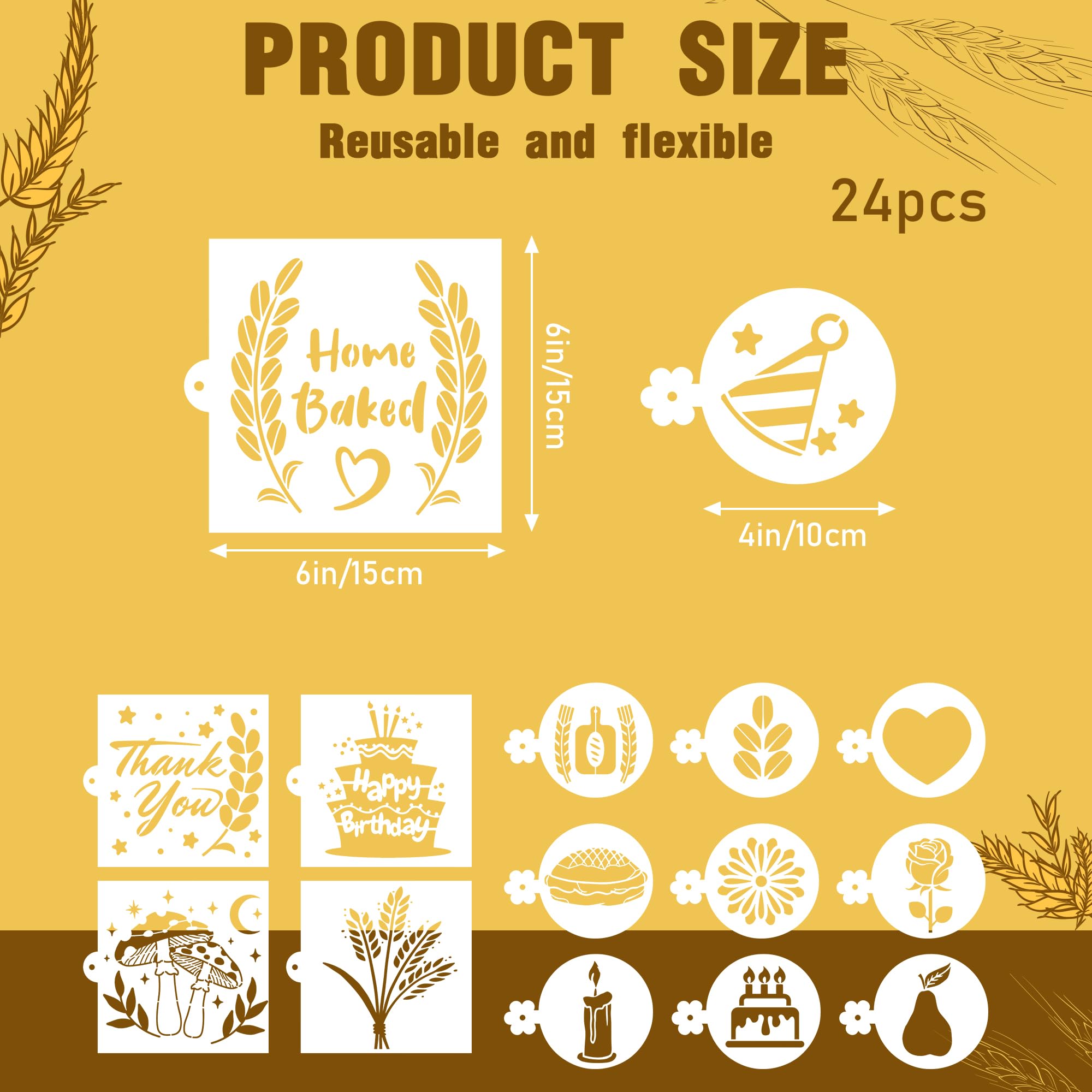 Sitsink round stencil with apple pattern for festive loaf decoration