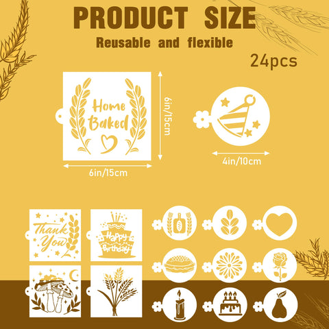 Sitsink round stencil with apple pattern for festive loaf decoration
