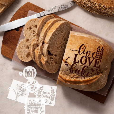 Sitsink bread stencil with daisy pattern for elegant bread decorations