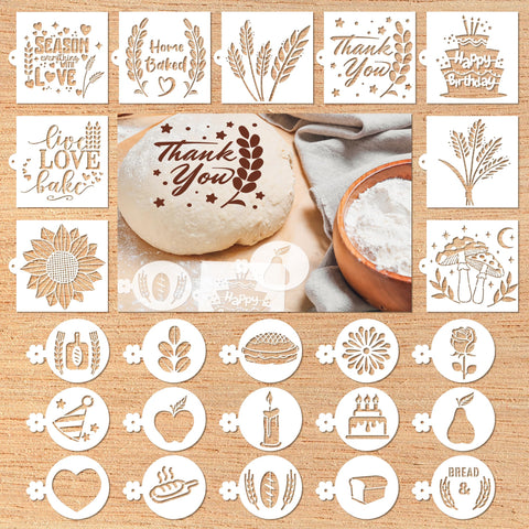 Sitsink bread stencil with wheat pattern for decorative crusts on sourdough